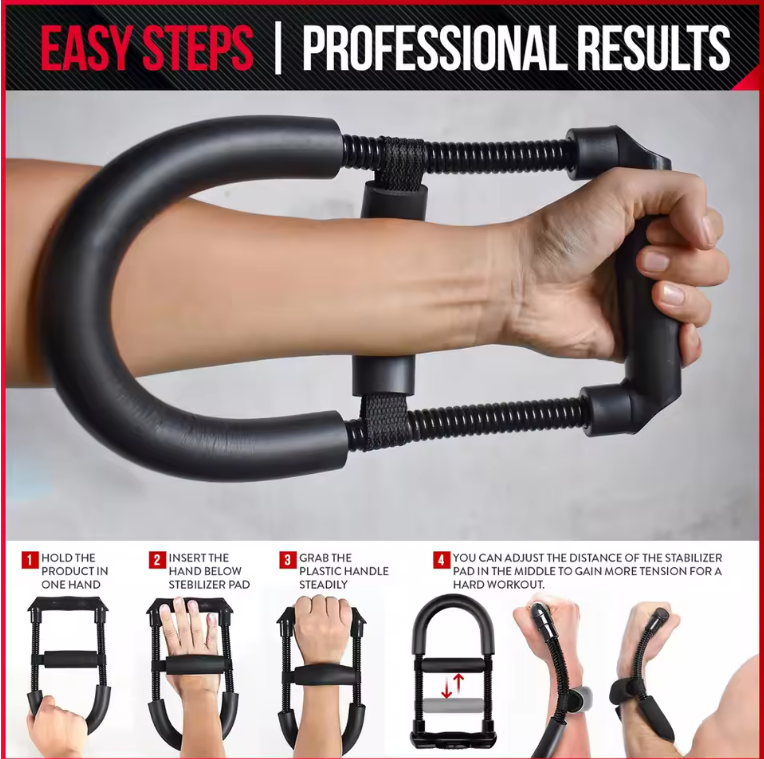 How to use the wrist and forearm strength trainer, step-by-step instructions with photos.